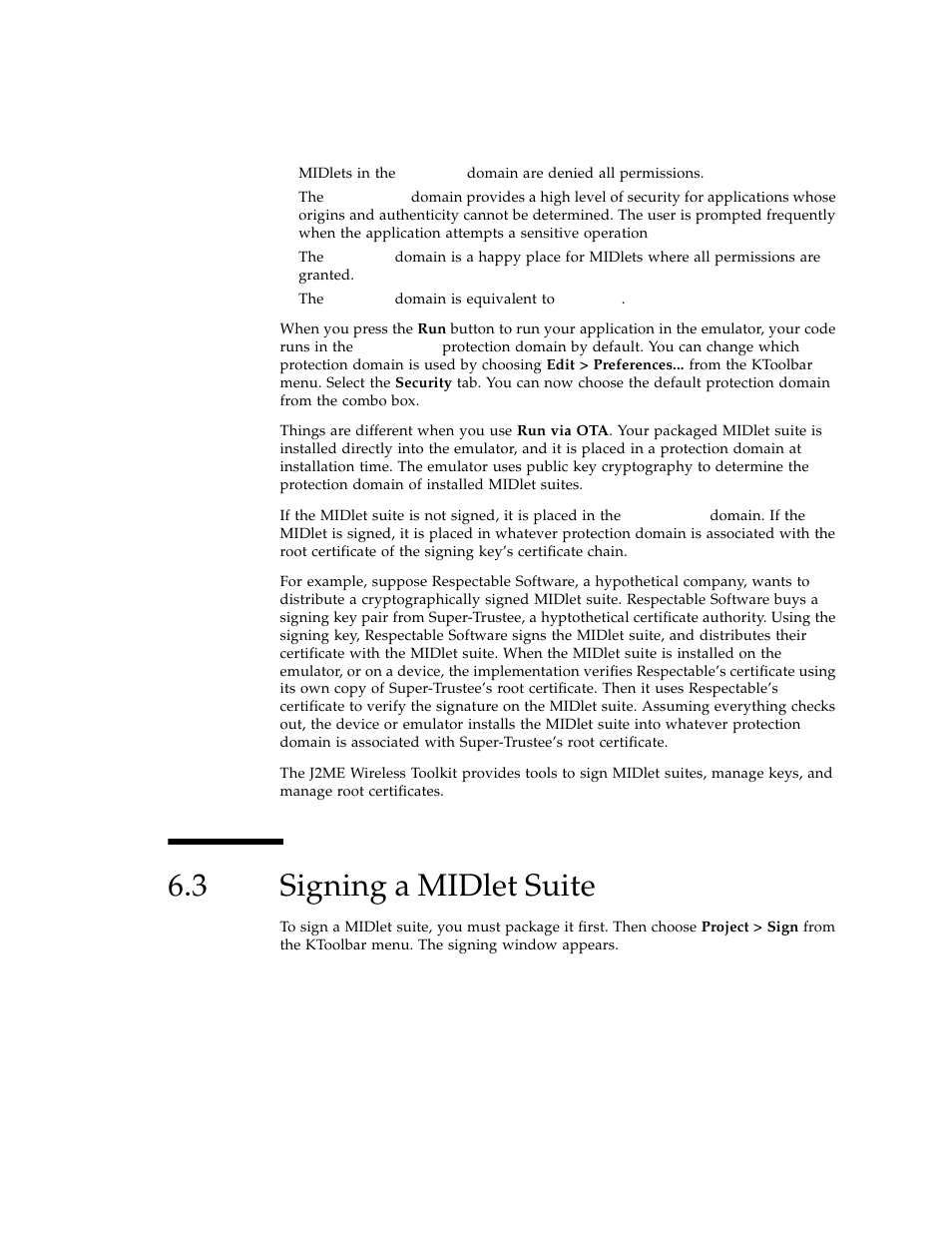 3 signing a midlet suite, Signing a midlet suite | Sun Microsystems J2ME User Manual | Page 63 / 134