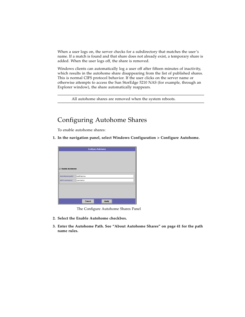 Configuring autohome shares, Figure 5-5 | Sun Microsystems Sun StorEdge 5210 NAS User Manual | Page 54 / 100