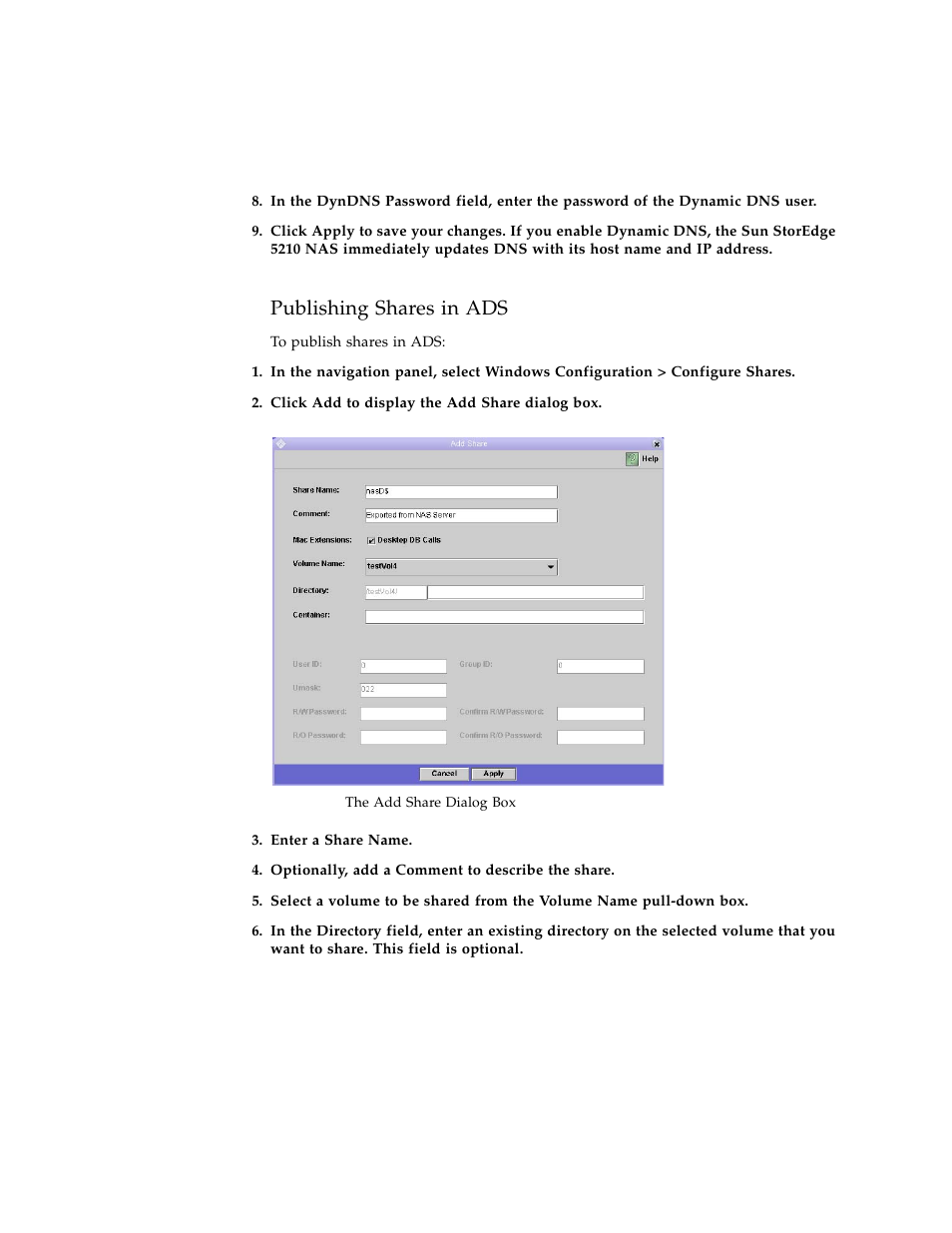 Figure 5-10, Publishing shares in ads | Sun Microsystems Sun StorEdge 5210 NAS User Manual | Page 61 / 100