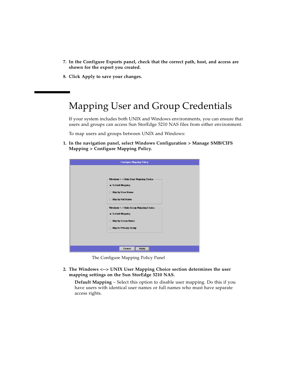 Mapping user and group credentials, Figure 6-9 | Sun Microsystems Sun StorEdge 5210 NAS User Manual | Page 74 / 100