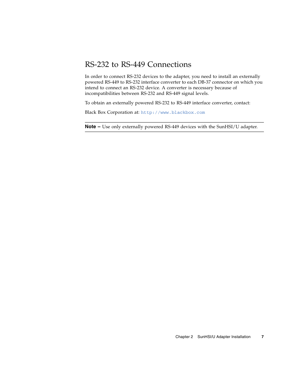 Rs-232 to rs-449 connections | Sun Microsystems Sun PCI High Speed Quad Port Serial Interface Adapter 819-1207-11 User Manual | Page 27 / 64