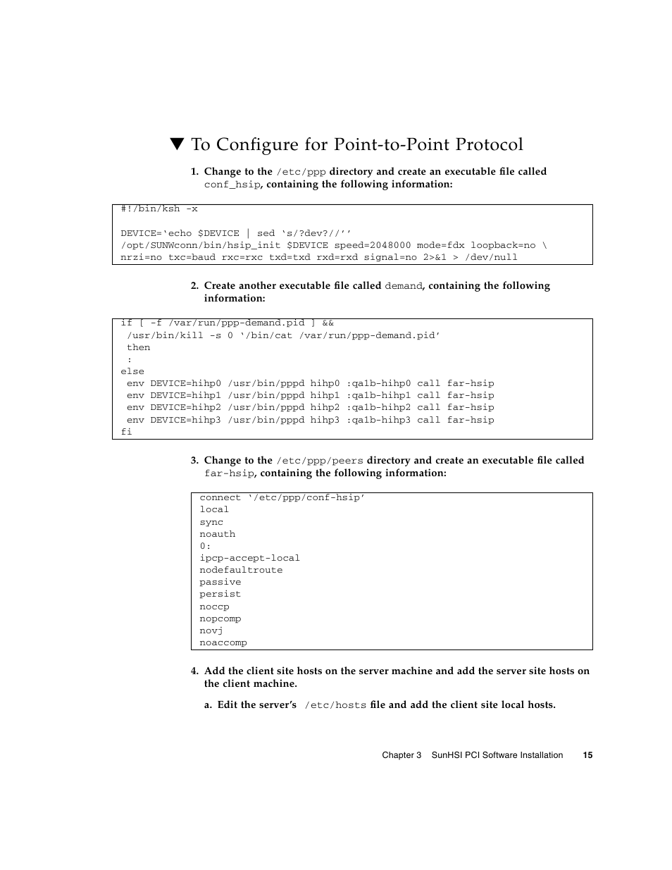 To configure for point-to-point protocol | Sun Microsystems Sun PCI High Speed Quad Port Serial Interface Adapter 819-1207-11 User Manual | Page 35 / 64