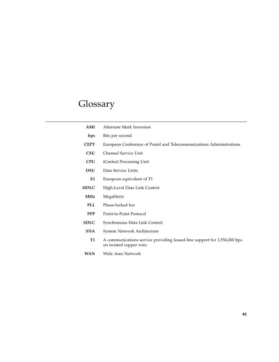 Glossary | Sun Microsystems Sun PCI High Speed Quad Port Serial Interface Adapter 819-1207-11 User Manual | Page 63 / 64