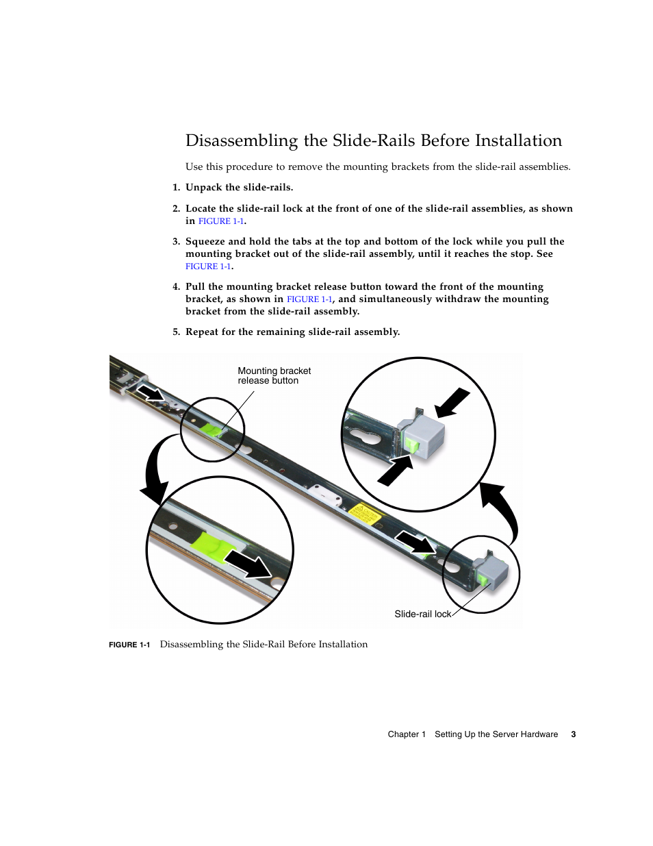 Disassembling the slide-rails before installation | Sun Microsystems Sun Fire X4200 M2 User Manual | Page 11 / 50