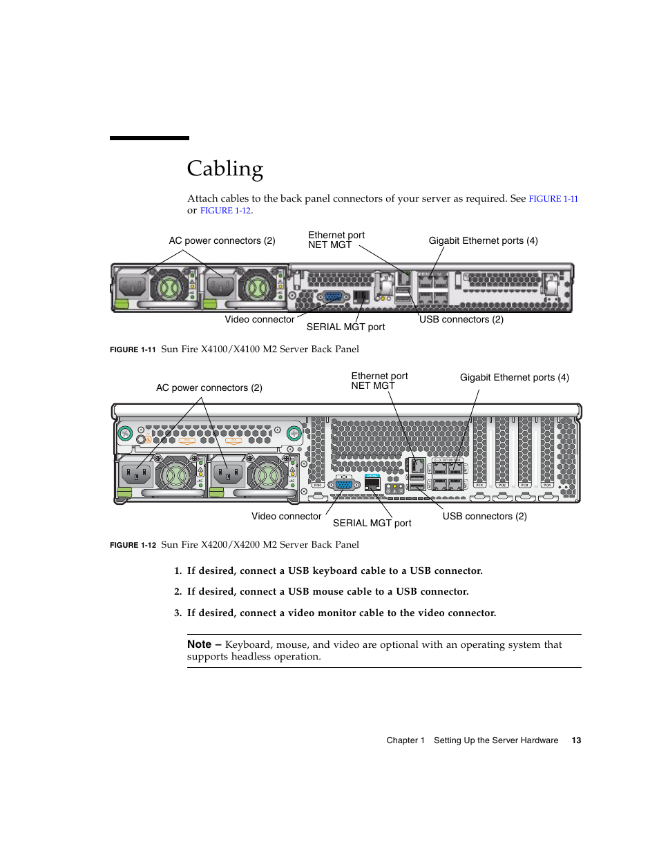 Cabling | Sun Microsystems Sun Fire X4200 M2 User Manual | Page 21 / 50