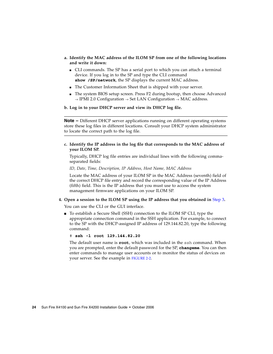 Step a, Step c, Step 4 | Sun Microsystems Sun Fire X4200 M2 User Manual | Page 32 / 50