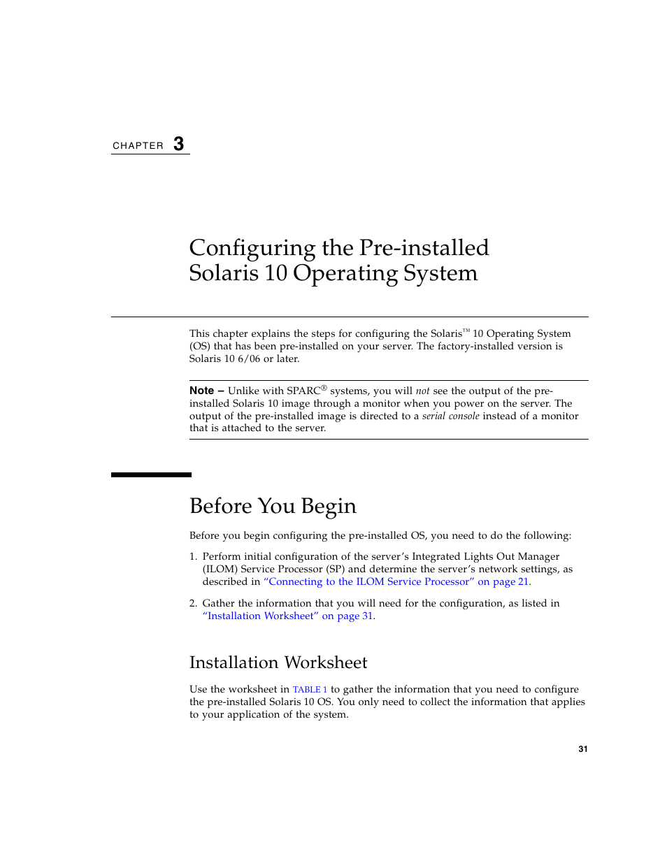 Before you begin, Installation worksheet | Sun Microsystems Sun Fire X4200 M2 User Manual | Page 39 / 50