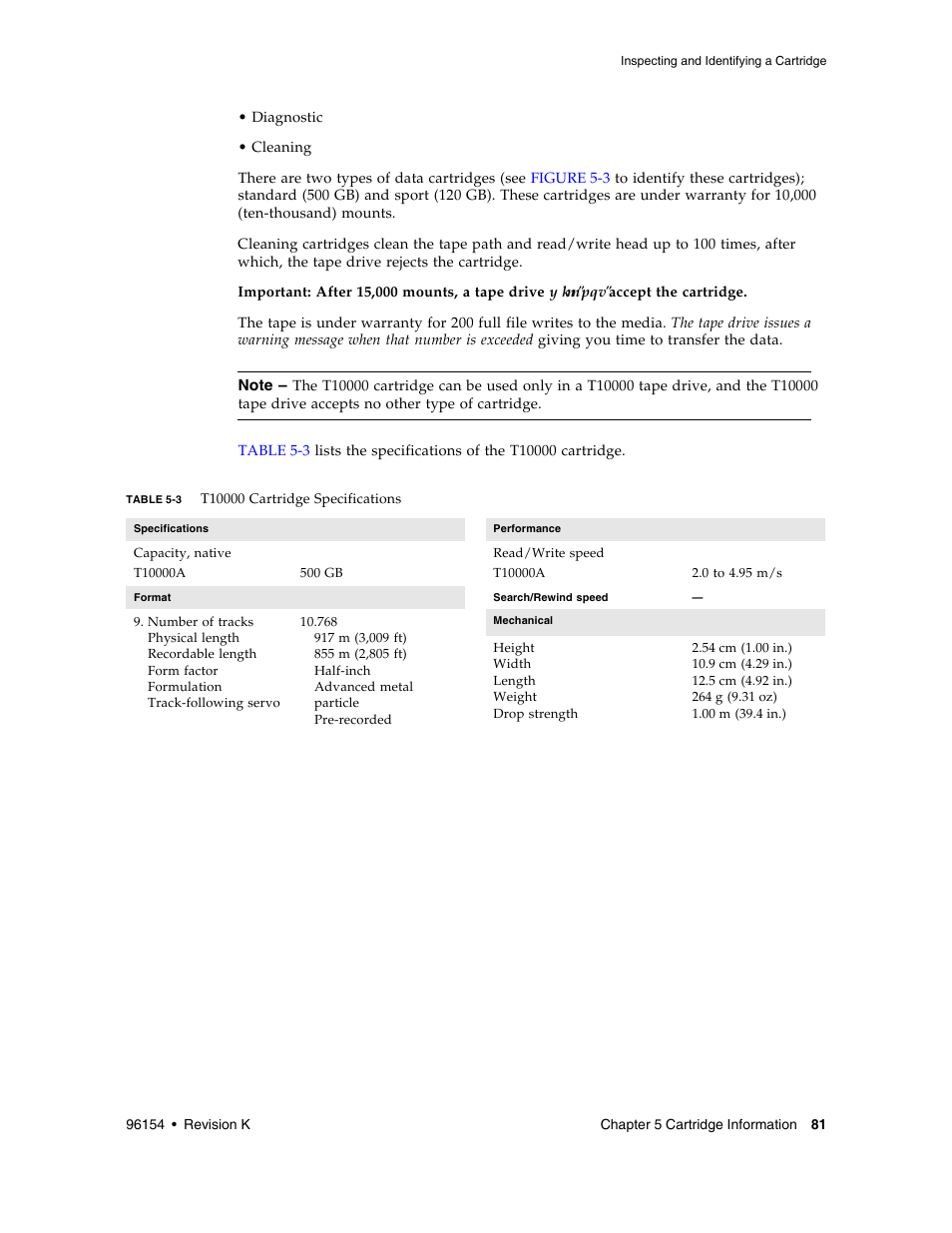 Table 5-3 | Sun Microsystems StreamLine SL8500 User Manual | Page 121 / 200