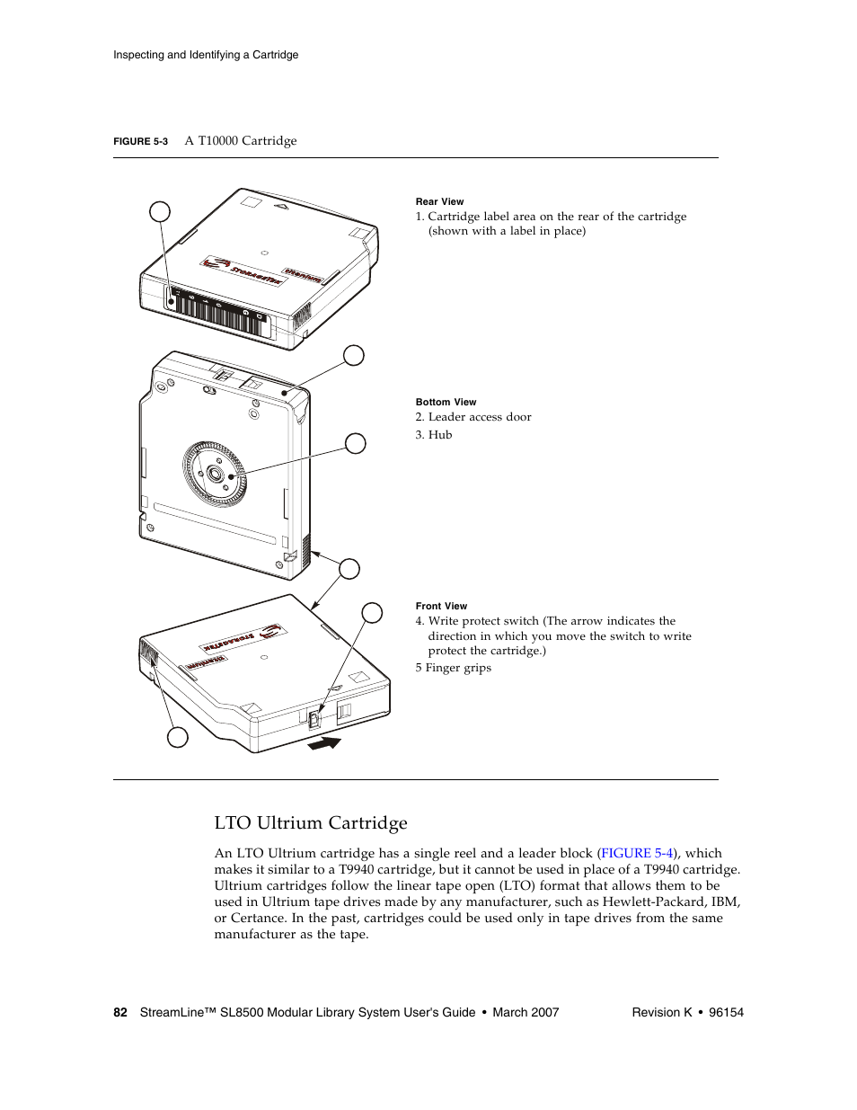 Lto ultrium cartridge, Lto ultrium cartridge 8, Figure 5-3 | Sun Microsystems StreamLine SL8500 User Manual | Page 122 / 200