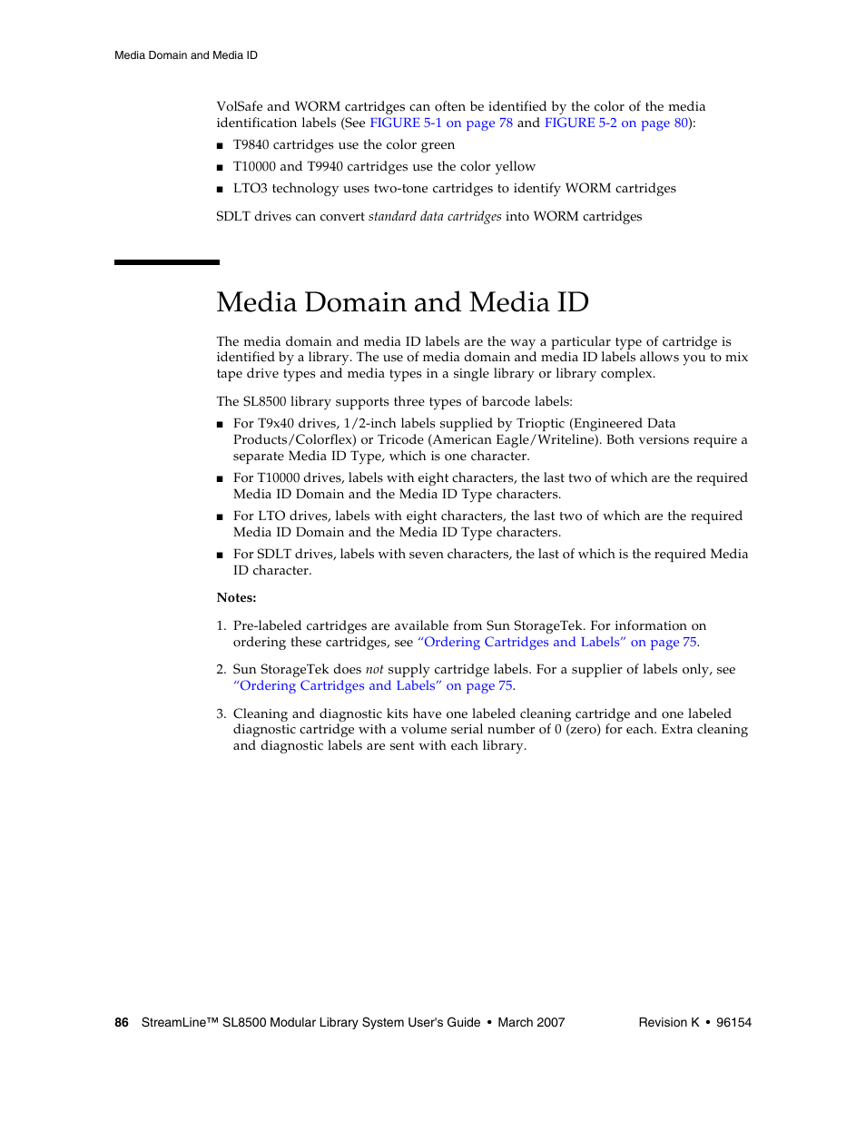 Media domain and media id | Sun Microsystems StreamLine SL8500 User Manual | Page 126 / 200