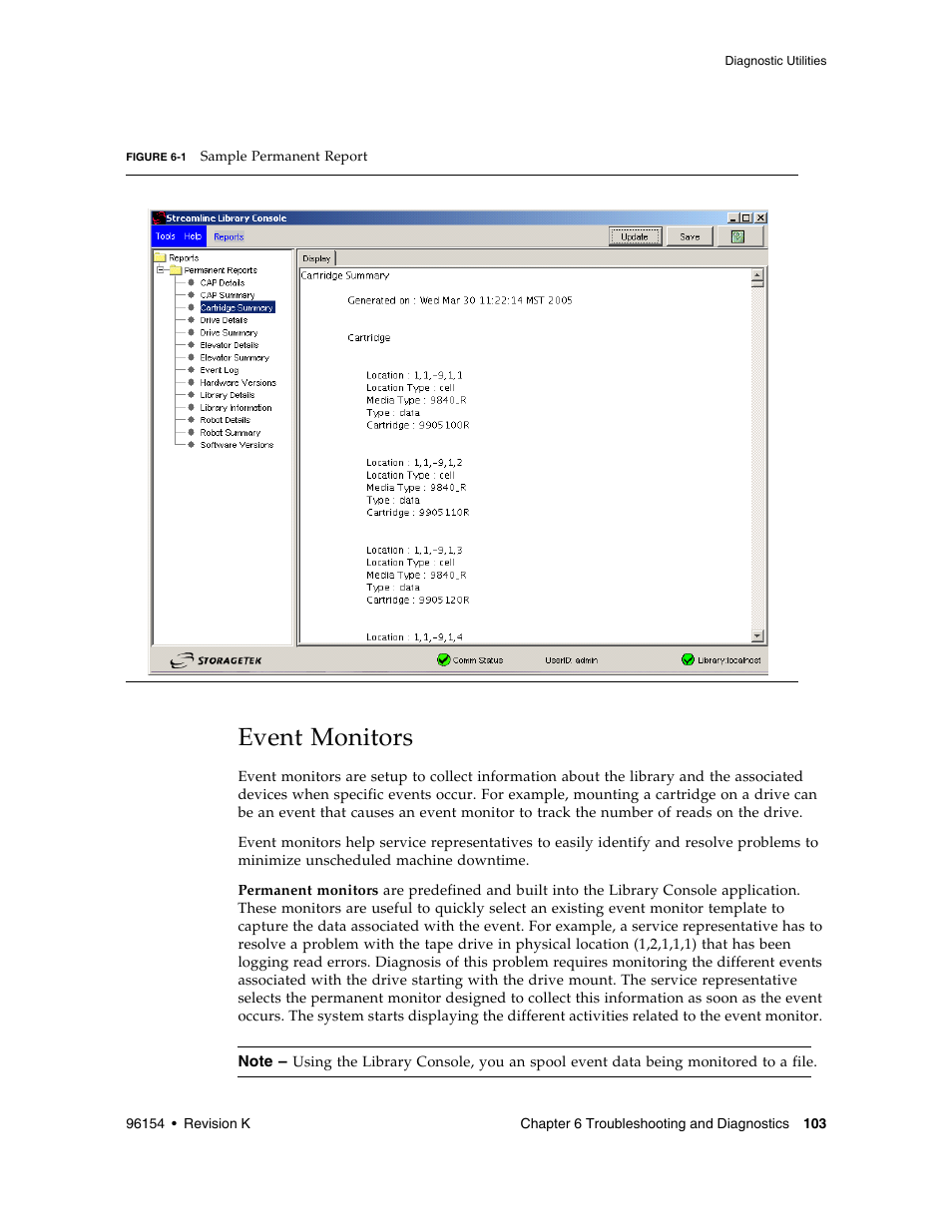 Event monitors, Event monitors 103, Figure 6-1 | Sun Microsystems StreamLine SL8500 User Manual | Page 143 / 200