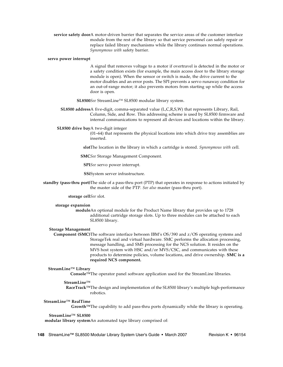 Sun Microsystems StreamLine SL8500 User Manual | Page 188 / 200