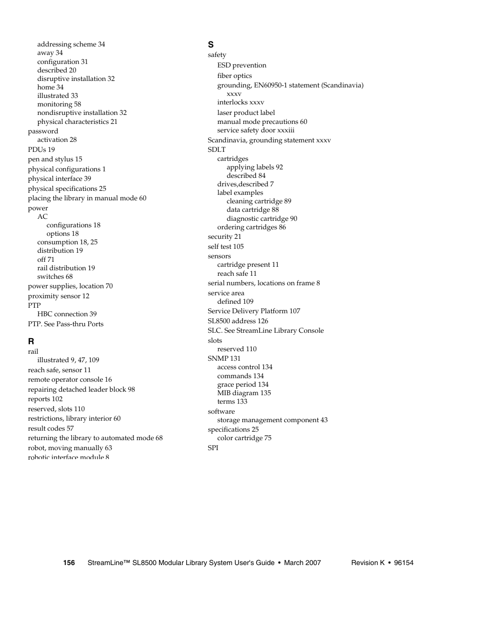 Xxxiii, Xxxiv | Sun Microsystems StreamLine SL8500 User Manual | Page 196 / 200