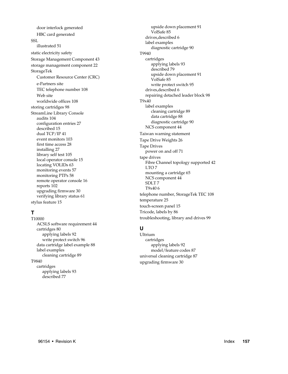 Xxxvii, Xxxiii, Xxviii | Sun Microsystems StreamLine SL8500 User Manual | Page 197 / 200