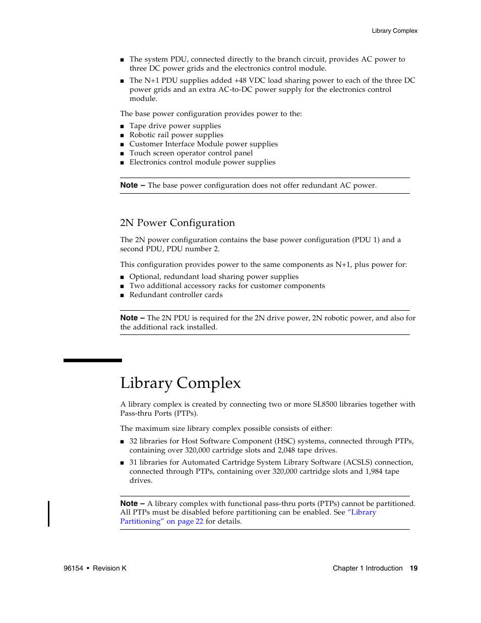 2n power configuration, Library complex | Sun Microsystems StreamLine SL8500 User Manual | Page 59 / 200