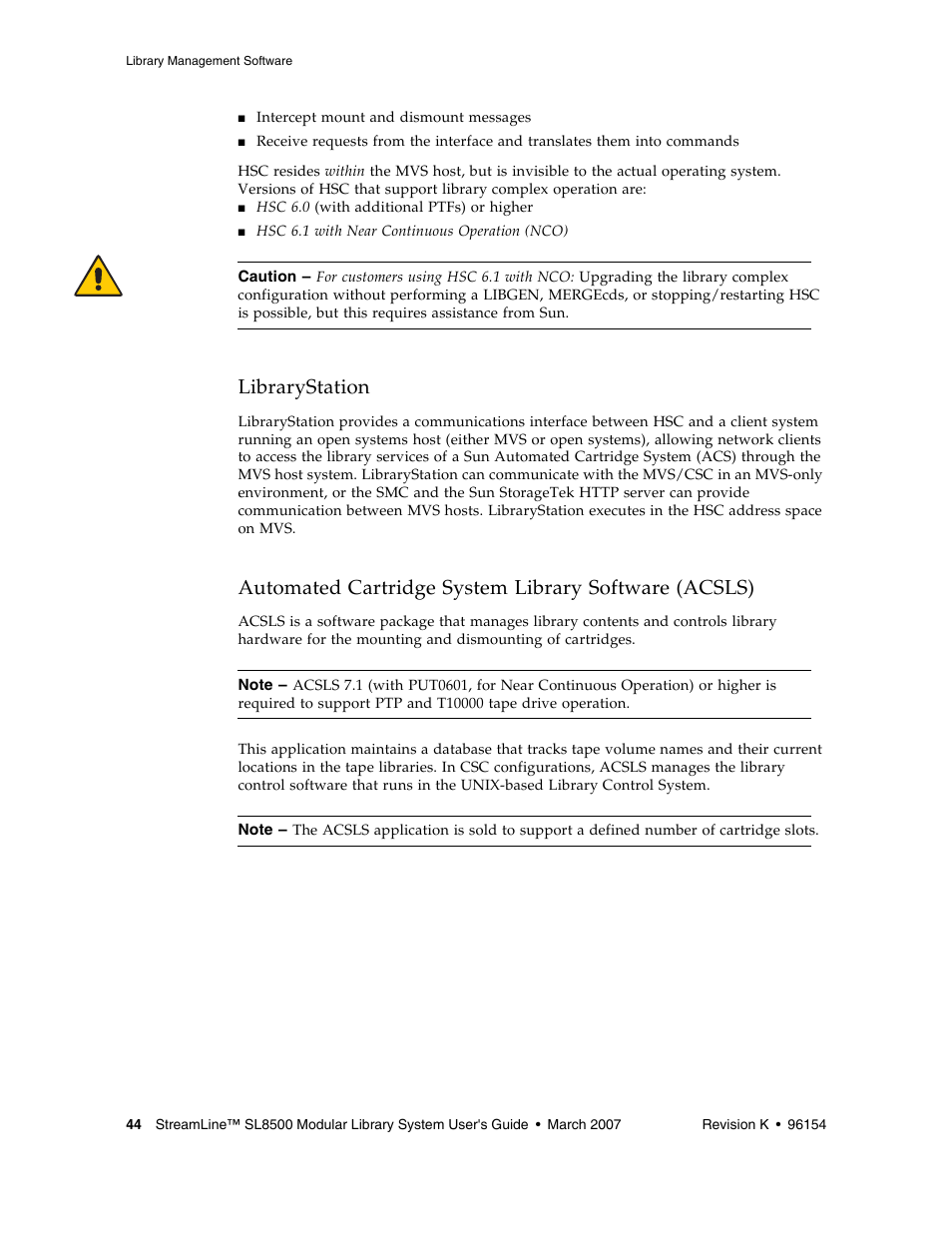 Librarystation, Librarystation 44 | Sun Microsystems StreamLine SL8500 User Manual | Page 84 / 200