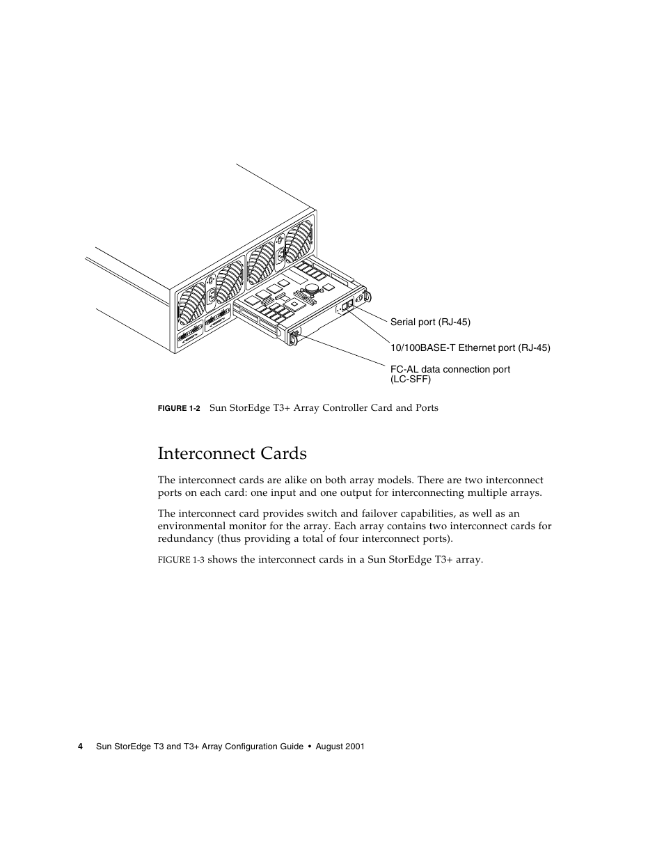 Interconnect cards | Sun Microsystems Sun StorEdge T3 User Manual | Page 16 / 88