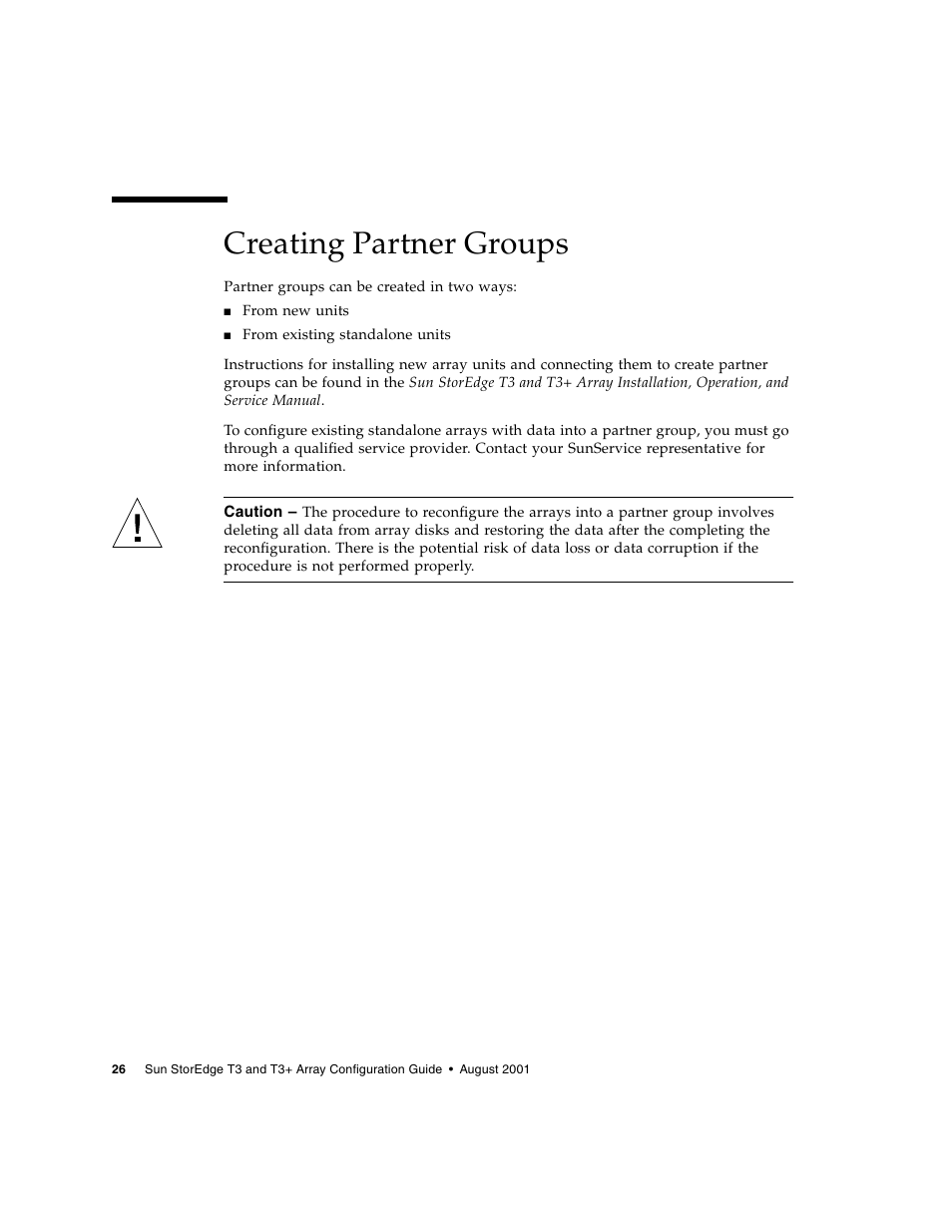 Creating partner groups | Sun Microsystems Sun StorEdge T3 User Manual | Page 38 / 88