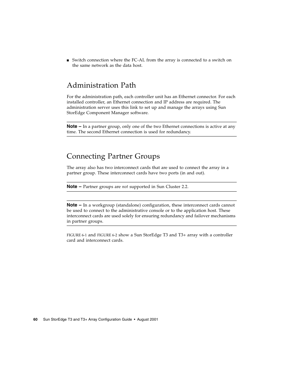 Administration path, Connecting partner groups | Sun Microsystems Sun StorEdge T3 User Manual | Page 72 / 88