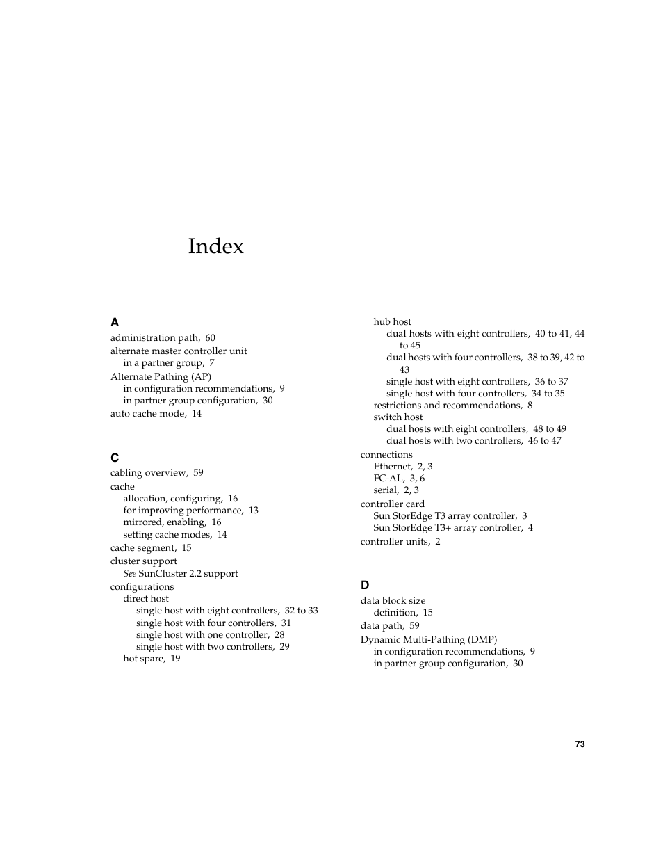 Index | Sun Microsystems Sun StorEdge T3 User Manual | Page 85 / 88