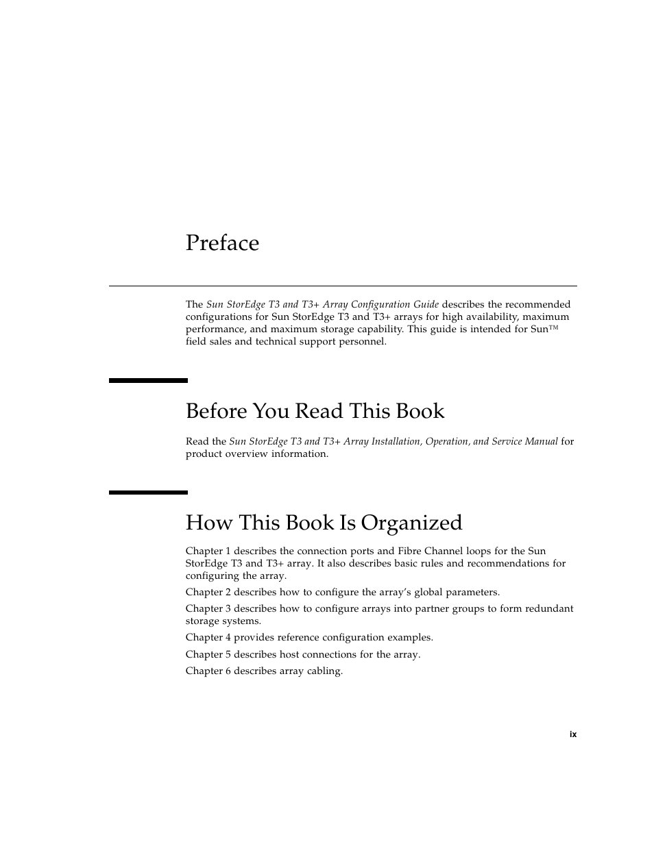 Preface, Before you read this book, How this book is organized | Sun Microsystems Sun StorEdge T3 User Manual | Page 9 / 88