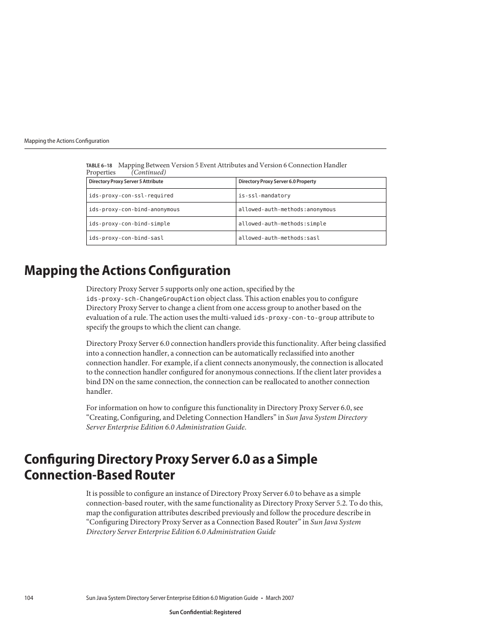 Mapping the actions configuration | Sun Microsystems 8190994 User Manual | Page 104 / 148