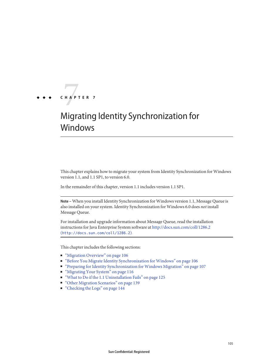 Migrating identity synchronization for windows, Chapter 7 | Sun Microsystems 8190994 User Manual | Page 105 / 148