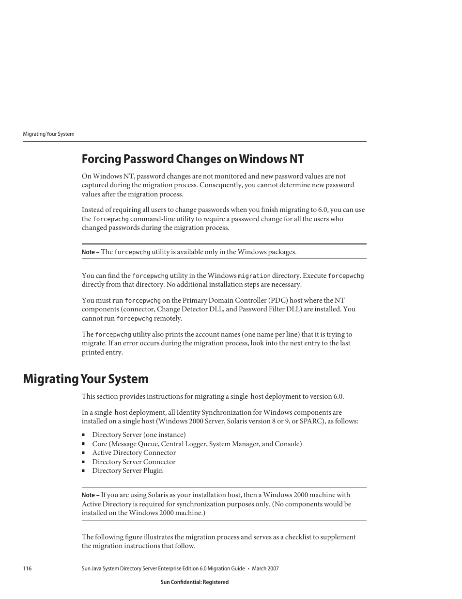 Forcing password changes on windows nt, Migrating your system, Forcing password changes on | Forcing password changes on windows | Sun Microsystems 8190994 User Manual | Page 116 / 148