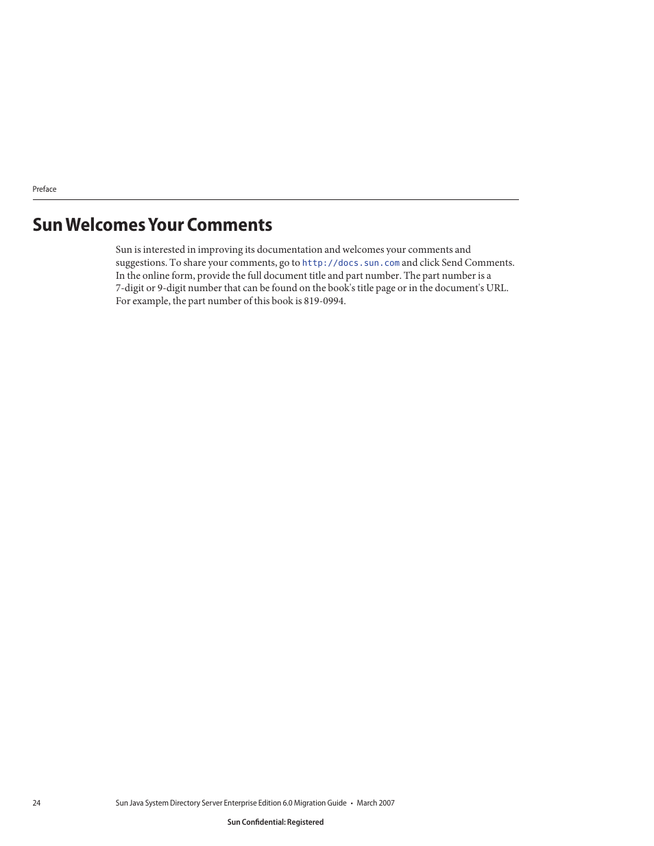 Sun welcomes your comments | Sun Microsystems 8190994 User Manual | Page 24 / 148