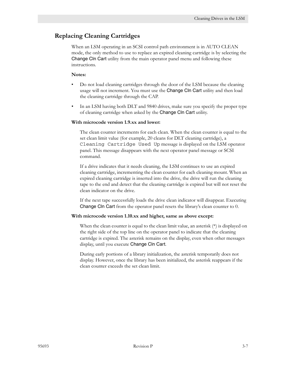 Replacing cleaning cartridges, Replacing cleaning cartridges -7 | Sun Microsystems TIMBERWOLF 9740 User Manual | Page 39 / 100