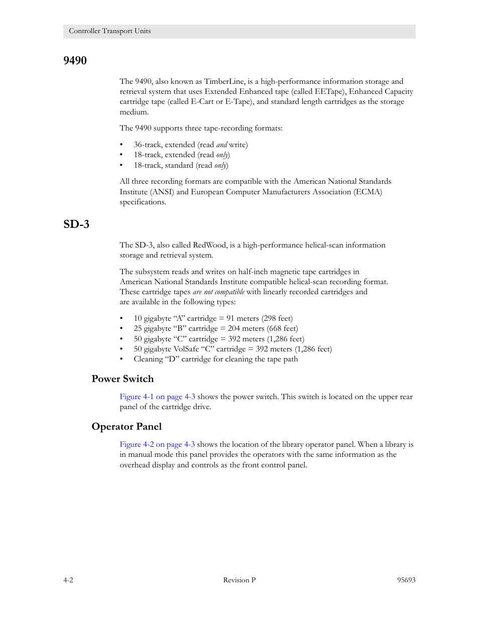 Sd-3, Power switch, Operator panel | 9490 -2 sd-3 -2, Power switch -2 operator panel -2 | Sun Microsystems TIMBERWOLF 9740 User Manual | Page 64 / 100