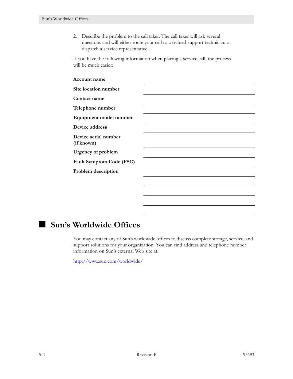 Sun’s worldwide offices, Sun’s worldwide offices -2, For info | Sun Microsystems TIMBERWOLF 9740 User Manual | Page 70 / 100