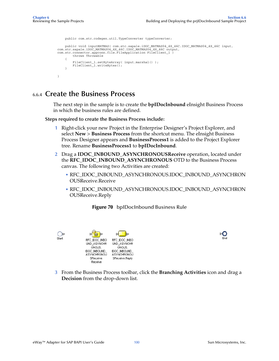 4 create the business process, Create the business process | Sun Microsystems eWay SAP BAPI User Manual | Page 100 / 123