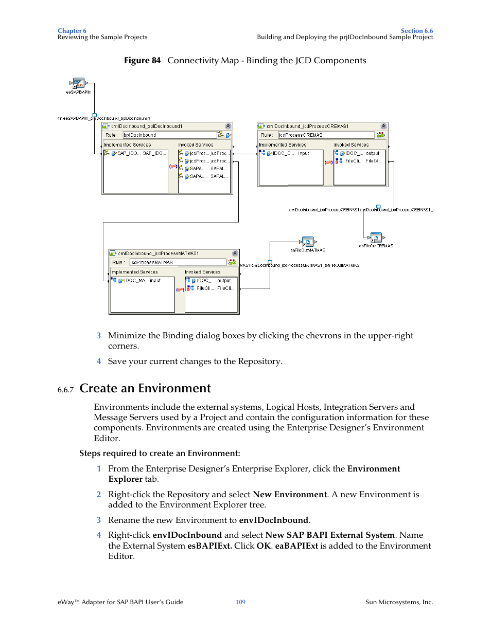 7 create an environment, Create an environment | Sun Microsystems eWay SAP BAPI User Manual | Page 109 / 123