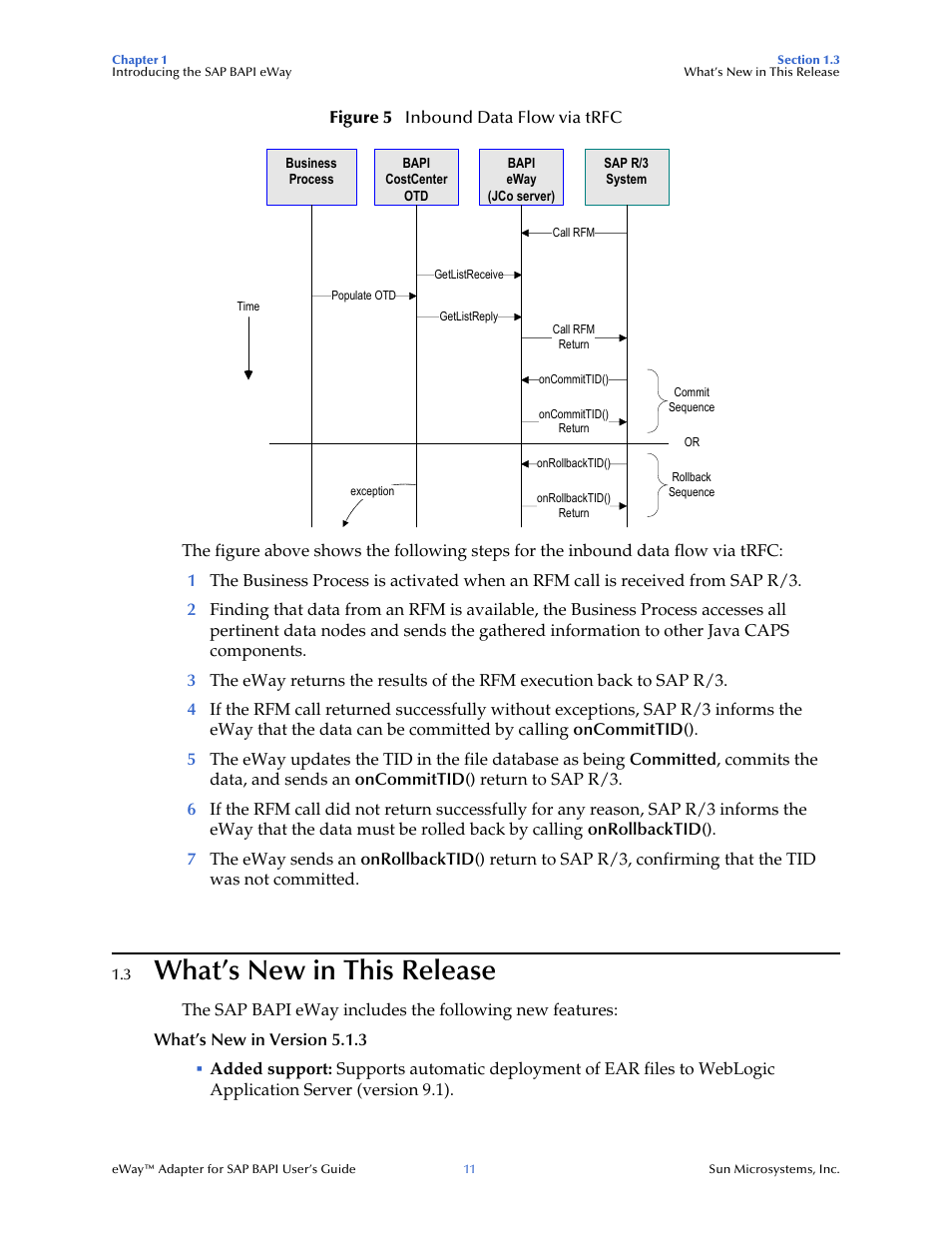 3 what’s new in this release, What’s new in this release | Sun Microsystems eWay SAP BAPI User Manual | Page 11 / 123