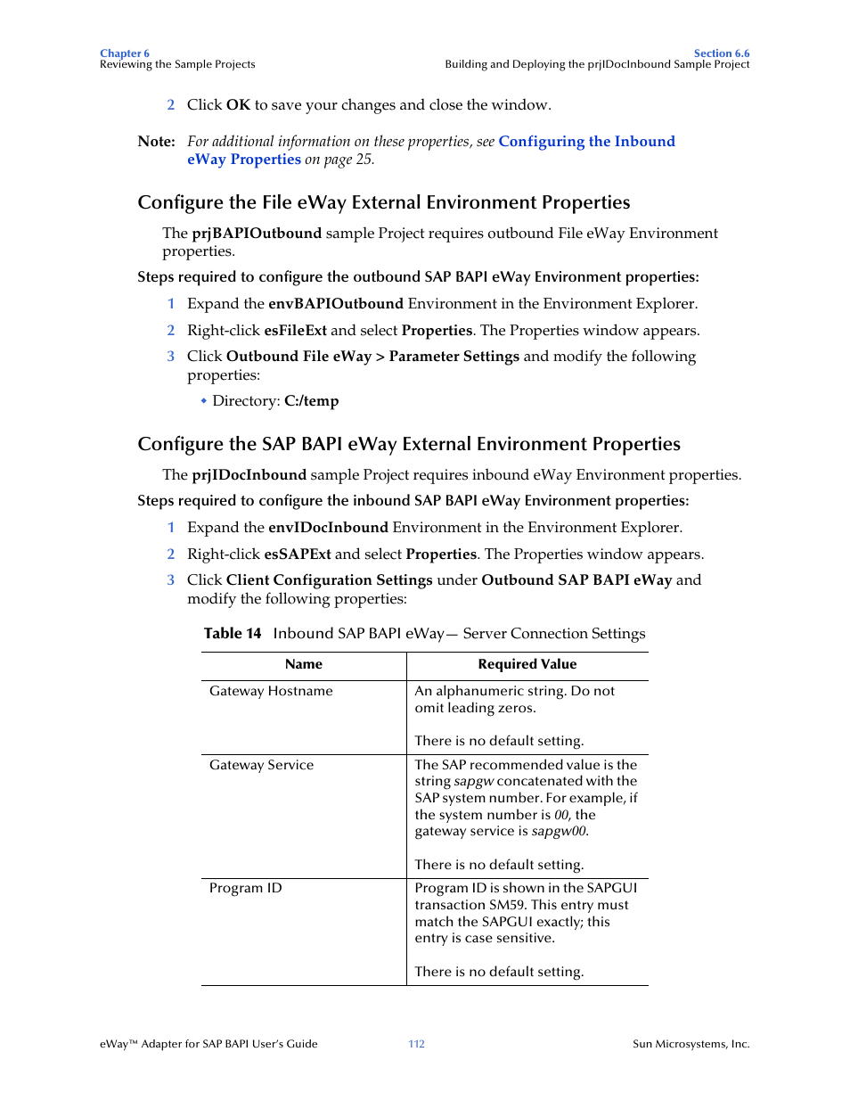 Sun Microsystems eWay SAP BAPI User Manual | Page 112 / 123