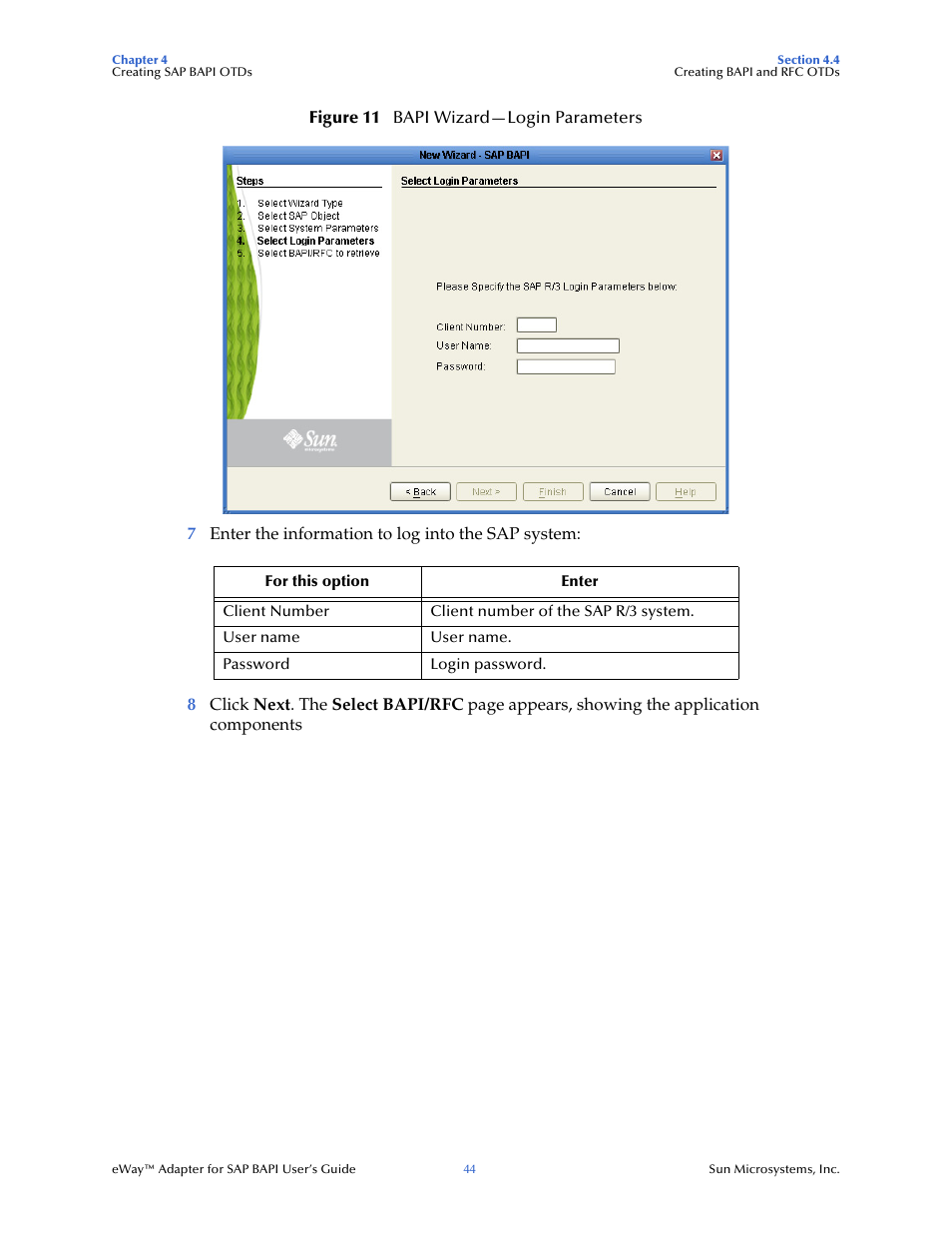 Sun Microsystems eWay SAP BAPI User Manual | Page 44 / 123