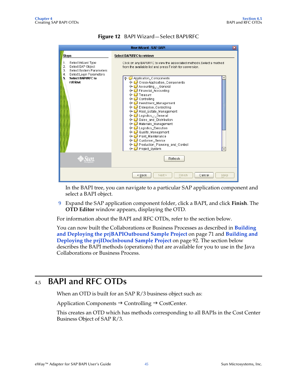 5 bapi and rfc otds, Bapi and rfc otds | Sun Microsystems eWay SAP BAPI User Manual | Page 45 / 123