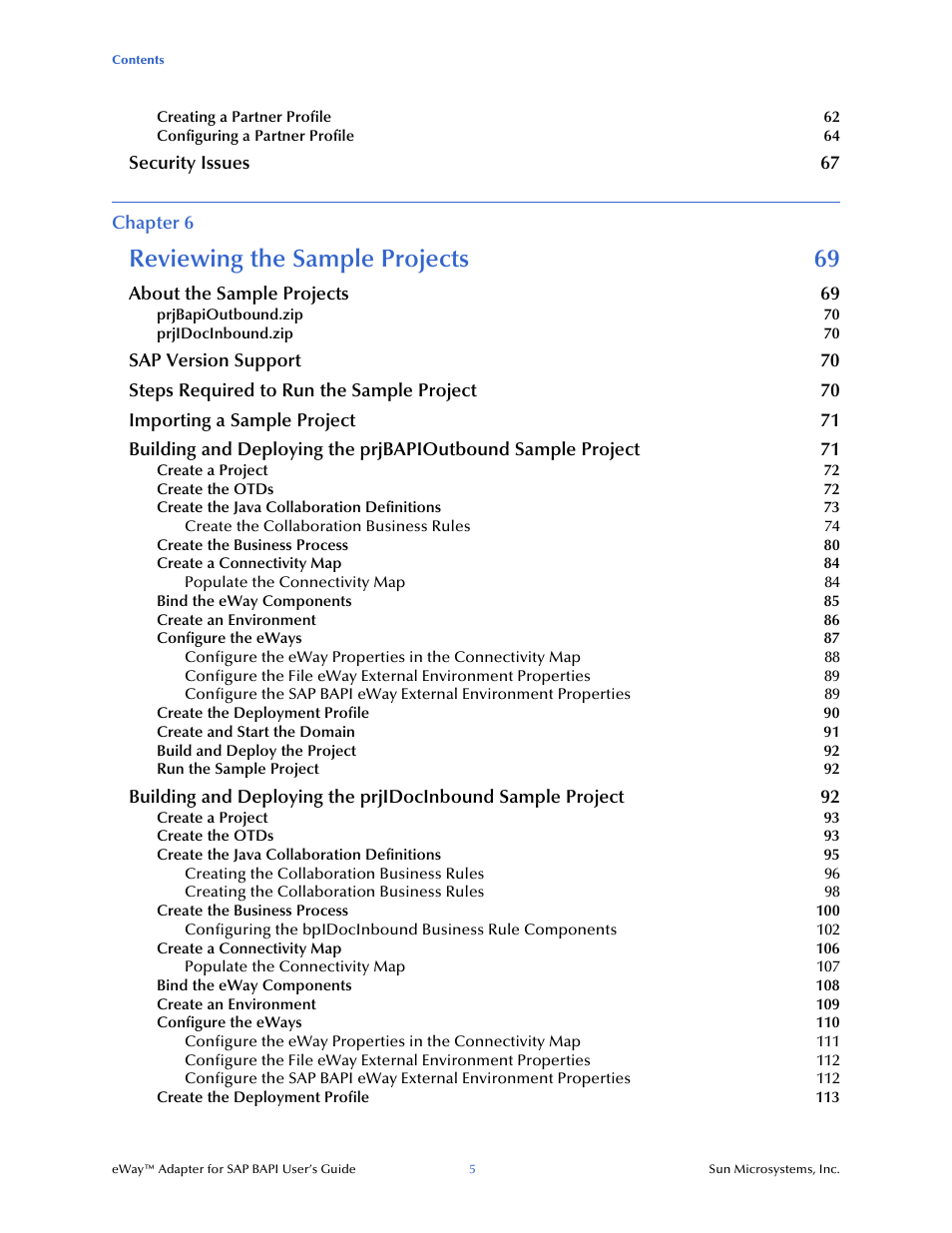 Reviewing the sample projects 69 | Sun Microsystems eWay SAP BAPI User Manual | Page 5 / 123