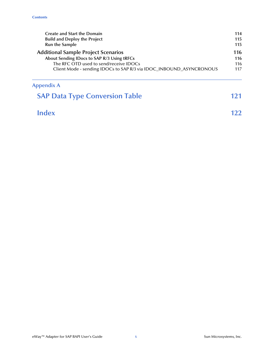 Sun Microsystems eWay SAP BAPI User Manual | Page 6 / 123