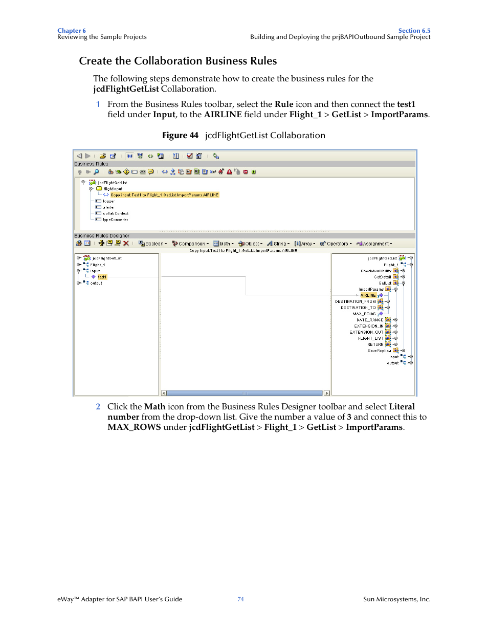 Create the collaboration business rules | Sun Microsystems eWay SAP BAPI User Manual | Page 74 / 123