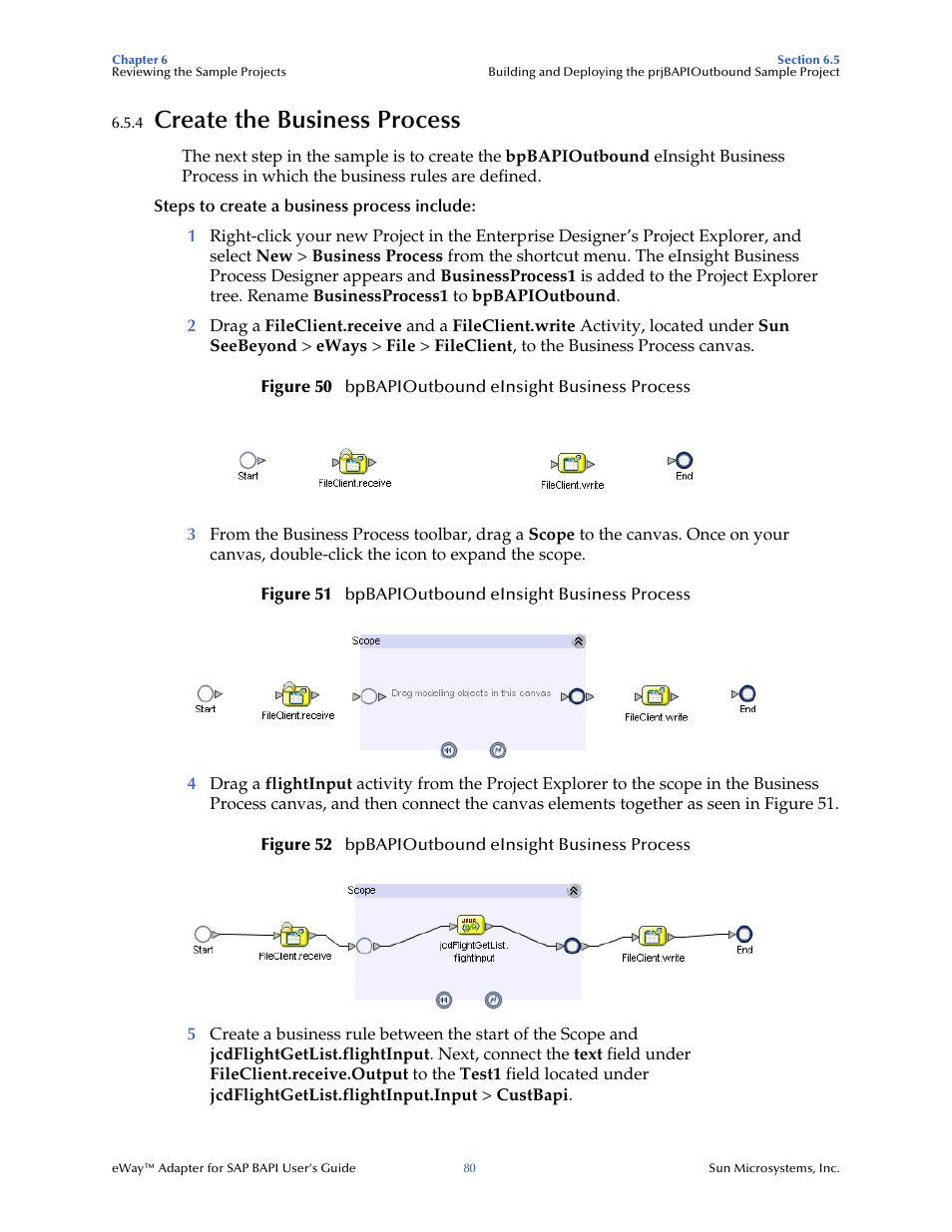 4 create the business process, Create the business process | Sun Microsystems eWay SAP BAPI User Manual | Page 80 / 123