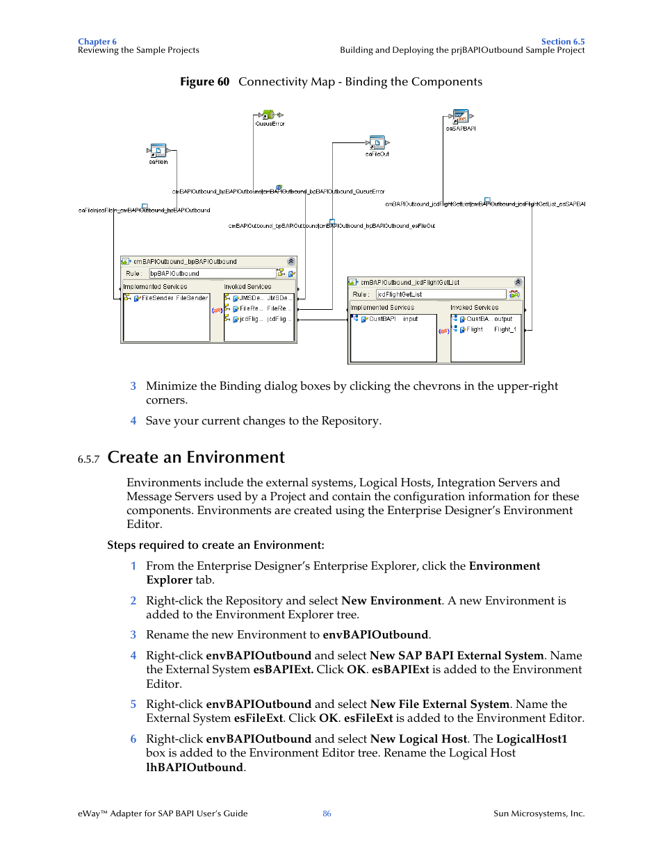 7 create an environment, Create an environment | Sun Microsystems eWay SAP BAPI User Manual | Page 86 / 123