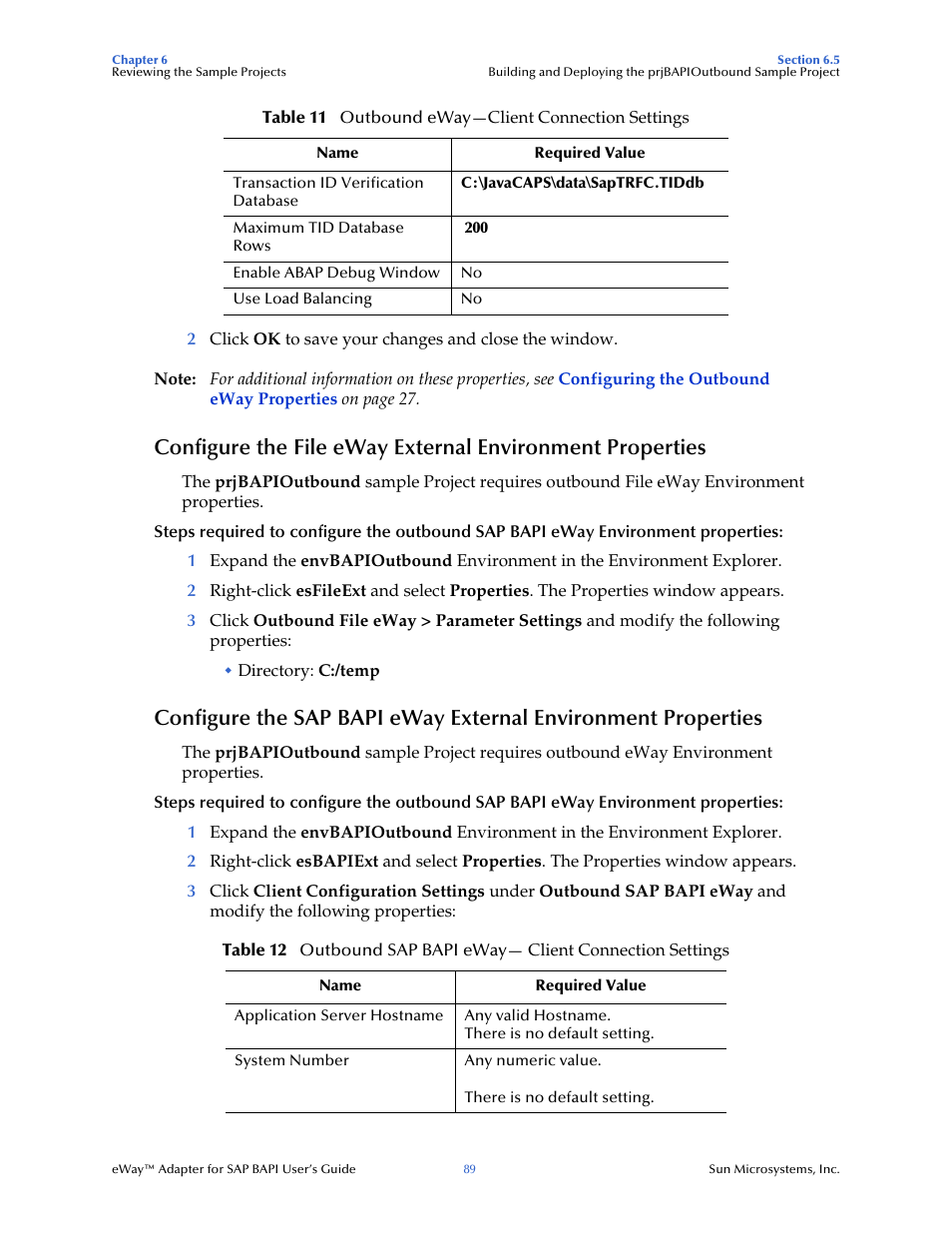 Sun Microsystems eWay SAP BAPI User Manual | Page 89 / 123