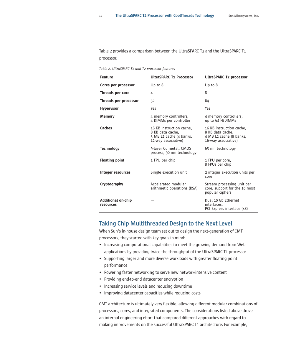 Taking chip multithreaded design to the next level | Sun Microsystems SPARC T5220 User Manual | Page 14 / 42