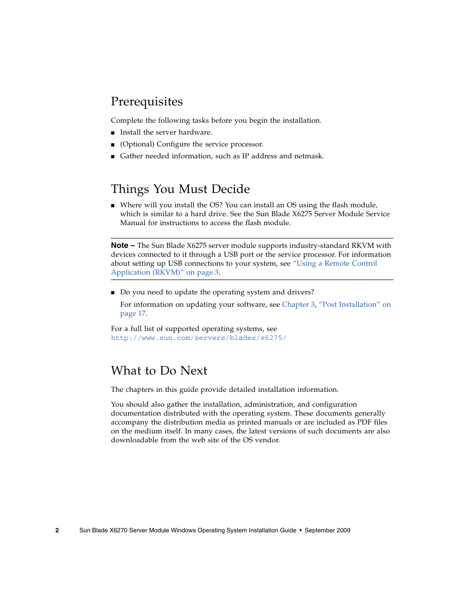 Prerequisites, Things you must decide, What to do next | Sun Microsystems SERVER MODULE X6275 User Manual | Page 10 / 38