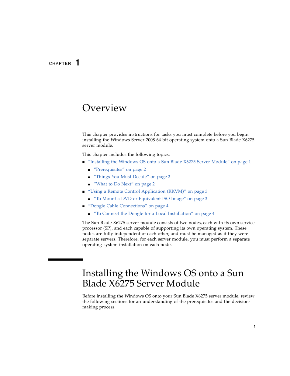 Overview | Sun Microsystems SERVER MODULE X6275 User Manual | Page 9 / 38