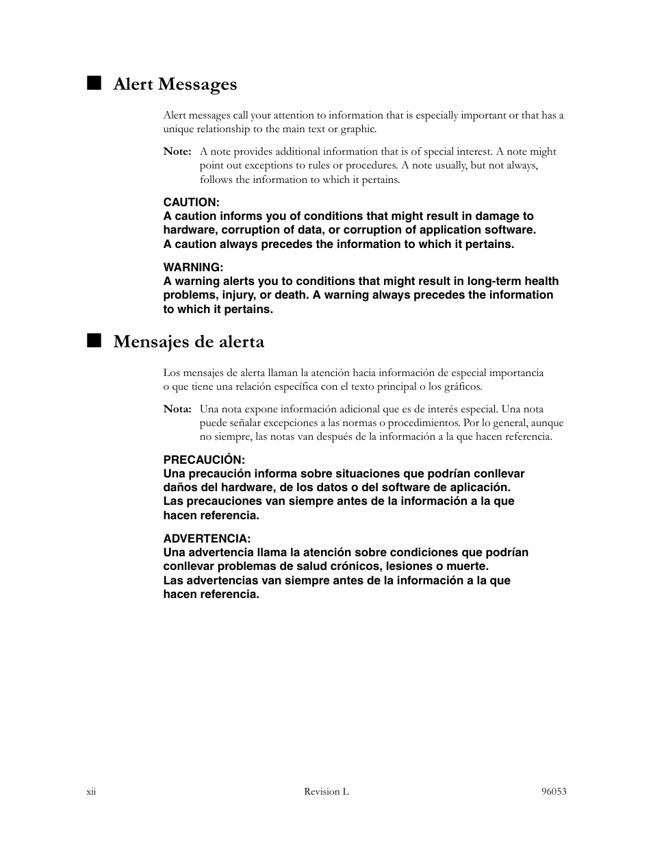 Alert messages, Mensajes de alerta | Sun Microsystems StorageTek L40 User Manual | Page 14 / 92