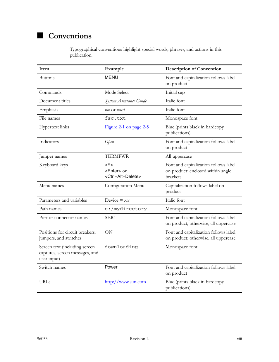 Conventions | Sun Microsystems StorageTek L40 User Manual | Page 15 / 92