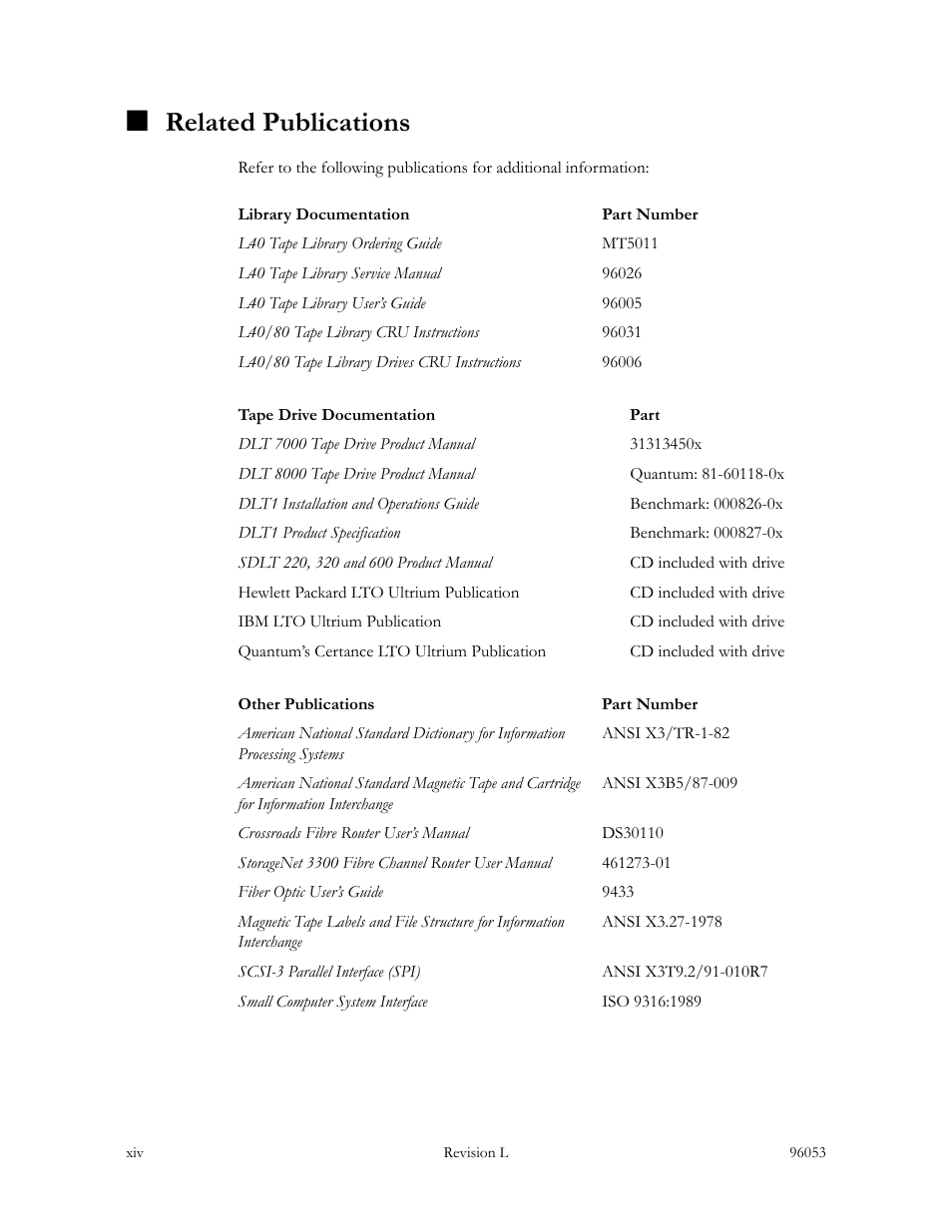 Related publications | Sun Microsystems StorageTek L40 User Manual | Page 16 / 92